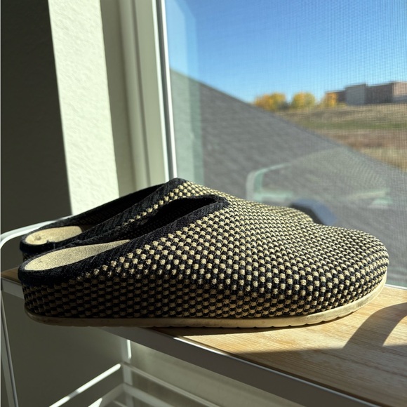 Rothy’s The Casual Clog in Toffee/Checkered Mules - Picture 2 of 4